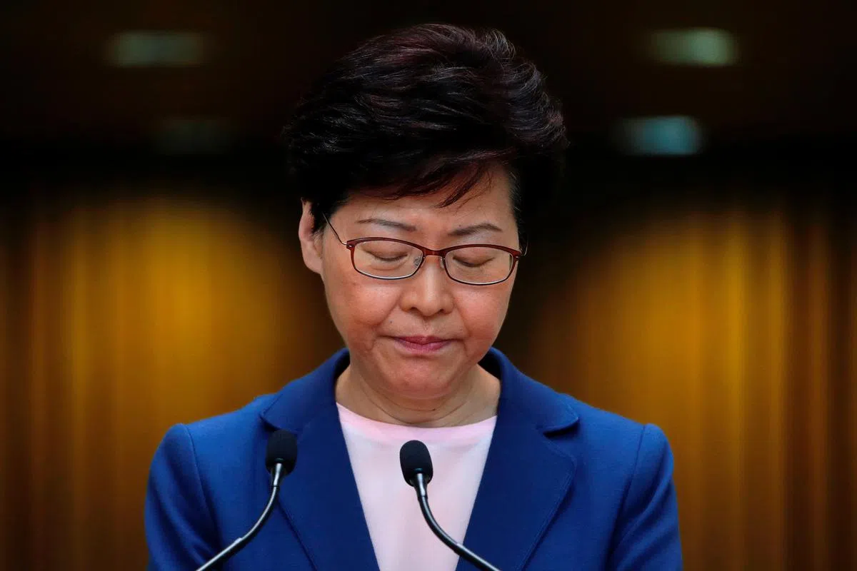 林郑月娥曾以母亲和孩子形容港府和示威者的关系。（路透社） 
