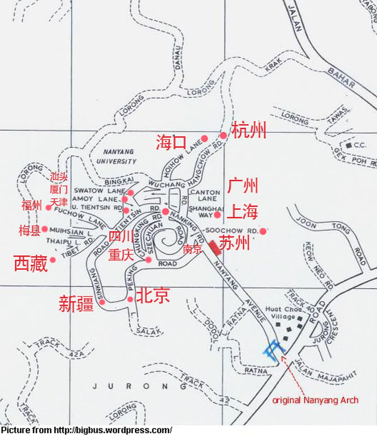  早期南洋大学地图 