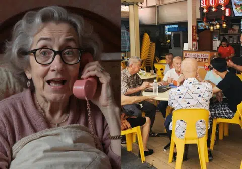 英国推出“AI阿嬷”（左）对付诈骗集团，如果新加坡也来搞这一出，哪些人物会是很适合的蓝本呢？（红蚂蚁制图）