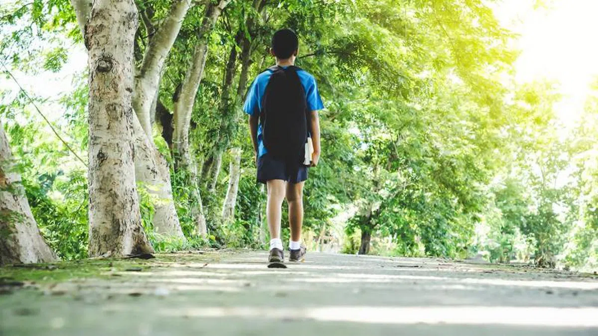  走路上学。（新加坡行善运动官网） 