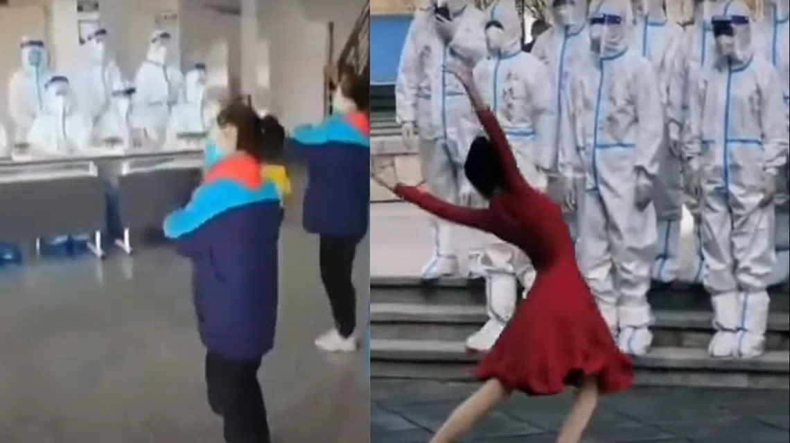 大人小孩为医护人员献舞致敬，却被网民酸“究竟感动了谁”？（互联网）