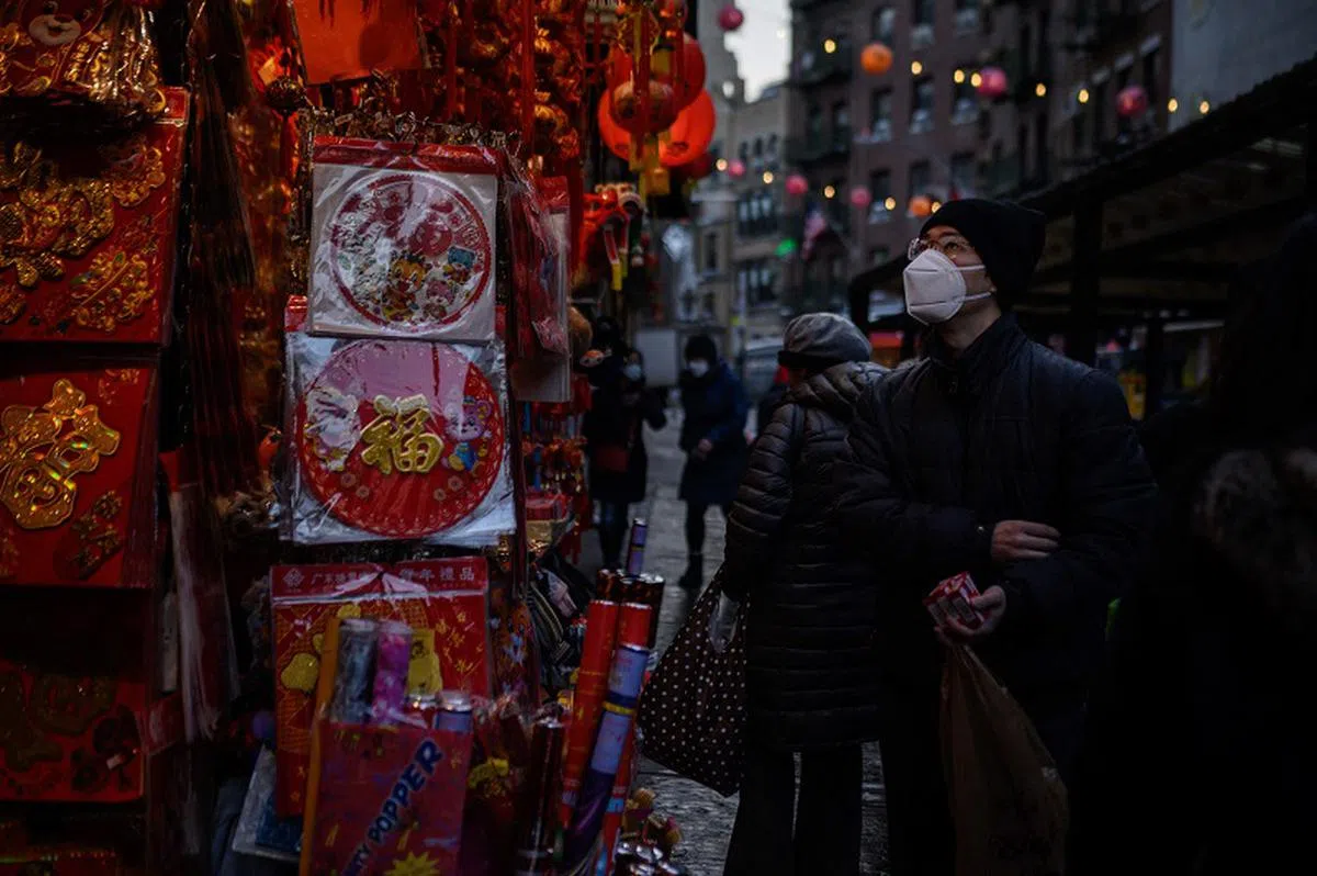 美国纽约唐人街的春节氛围。（法新社）