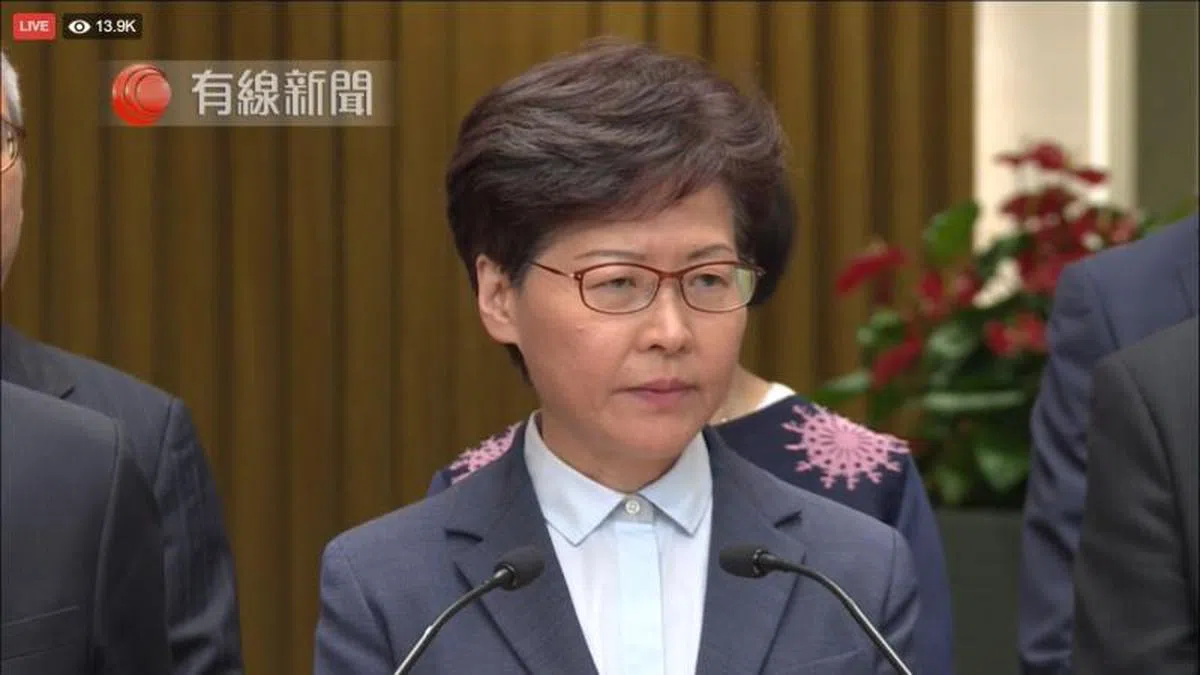  林郑：为事件定性对日后检控工作没有意义。（有线新闻视频截图） 