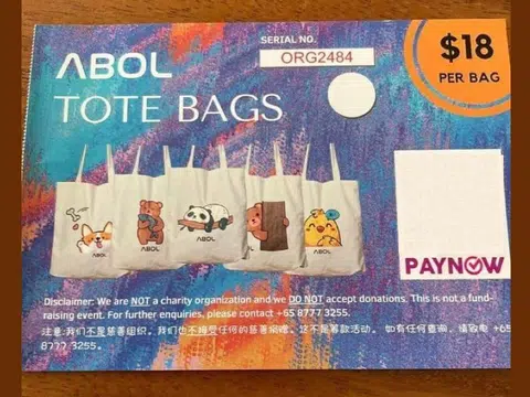 义工们沿家沿户兜售价值18新元的“私人活动日”礼券。（谢小慧摄）