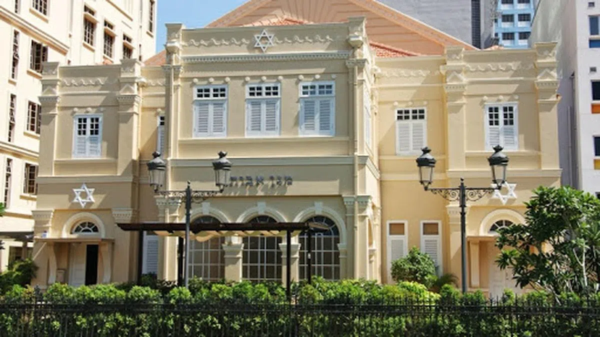  马海阿贝犹太教堂建于 1878 年，所在地曾经是新加坡的犹太区。（新加坡旅游局） 