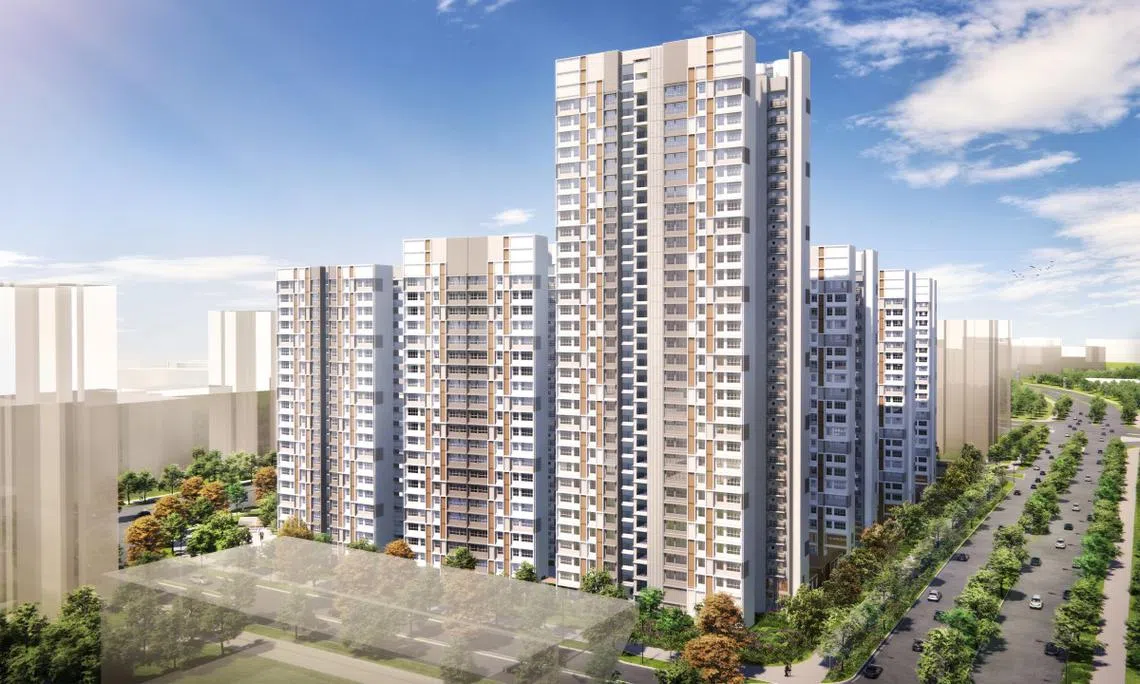 位于宏茂桥的Central Weave@AMK 预购组屋项目。（建屋局构想图）