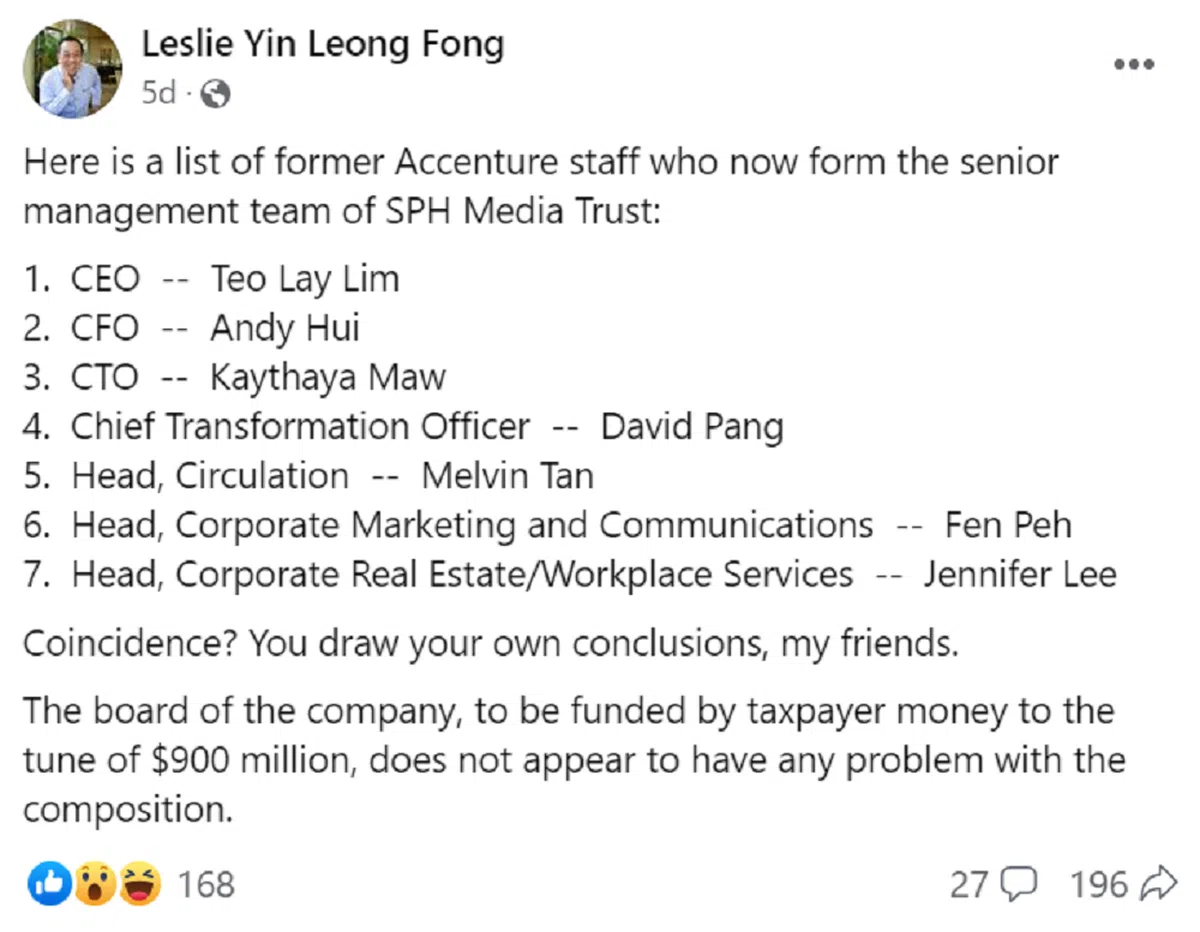 3月5日脸书贴文。（冯元良脸书）