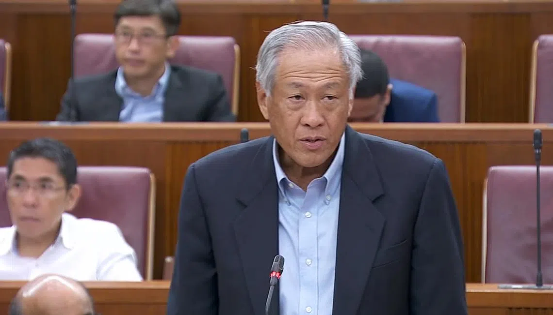 国防部长黄永宏（图）昨日（6日）在国会公布独立调查委员会的调查结果。（Gov.Sg）