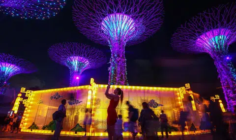 今年的9月假期与中秋节重叠，许多地方都举办了中秋主题的活动。（联合早报）