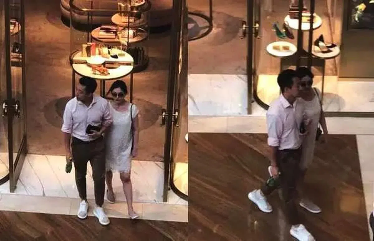  网友拍摄到汪小菲与大S在滨海湾金沙内购物。（互联网） 