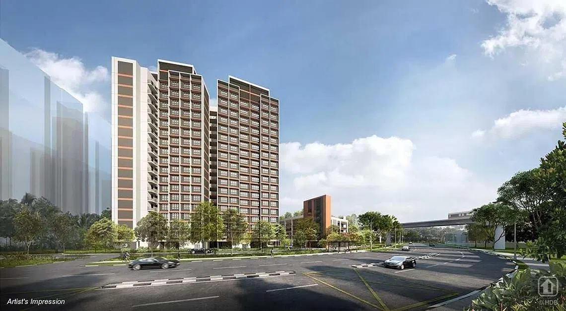 建屋局裕廊西预购组屋构想图。（建屋局提供）