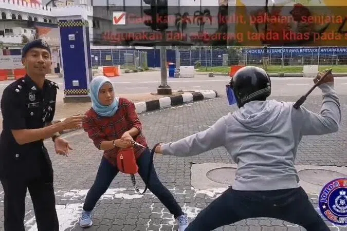 新山警方治安宣导短片的拍摄过程被有心人士恶意传播。