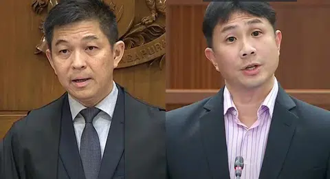 国会议长陈川仁（左）在脸书发文，为自己在国会失礼的用语向林志蔚道歉。（红蚂蚁制图）
