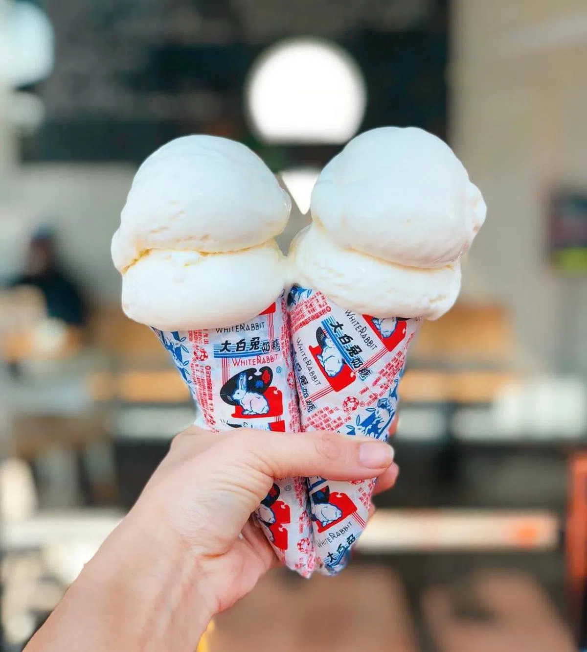 号称一球里面有1.3个大白兔奶糖的量的冰淇淋。(Instagram:wanderlustcreamery) 
