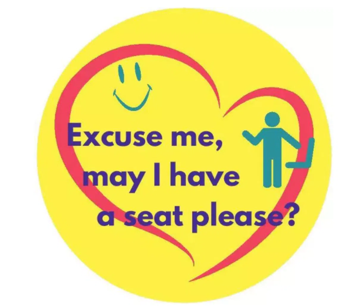  “能否为我让座？”黄色贴纸。（互联网） 
