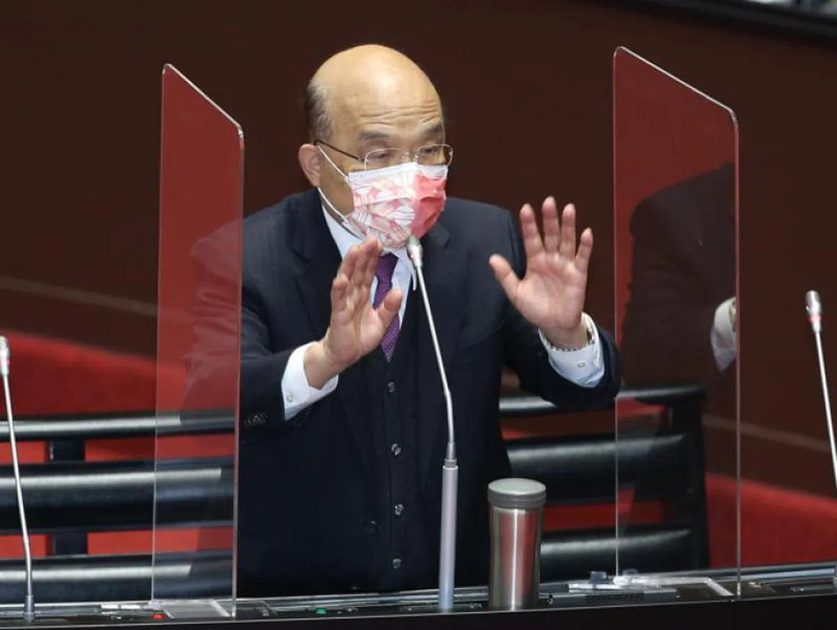 4月初台湾行政院长苏贞昌喊出了“新台湾模式”的口号。（中时新闻网）