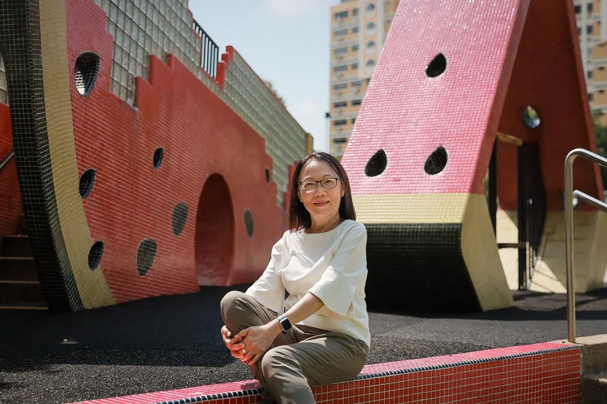 淡滨尼中央公园的“西瓜游乐场”就是她设计的。（海峡时报）