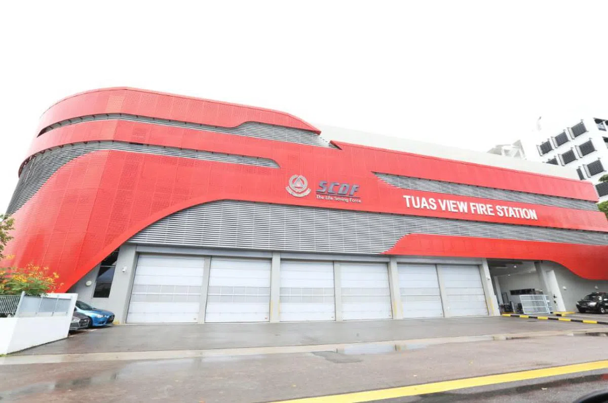  大士景消防局外观。（联合晚报） 