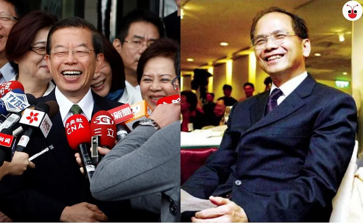  左起：民进党大老谢长廷和游锡堃。（张丽苹制图） 