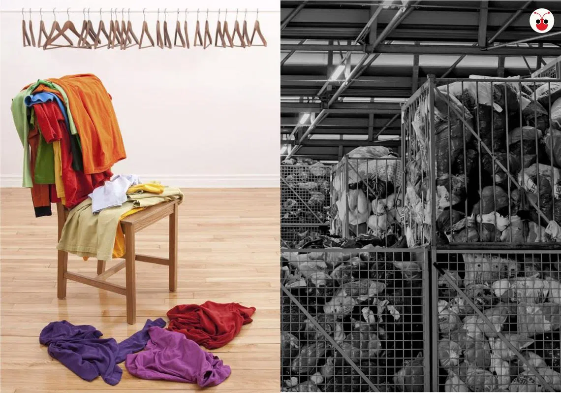 家中旧织品可以回收替换丢弃，帮助他人之余也能保护地球。（叶安琪制图）