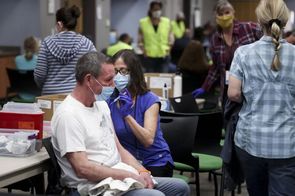  美国的疫苗接种中心。（法新社） 