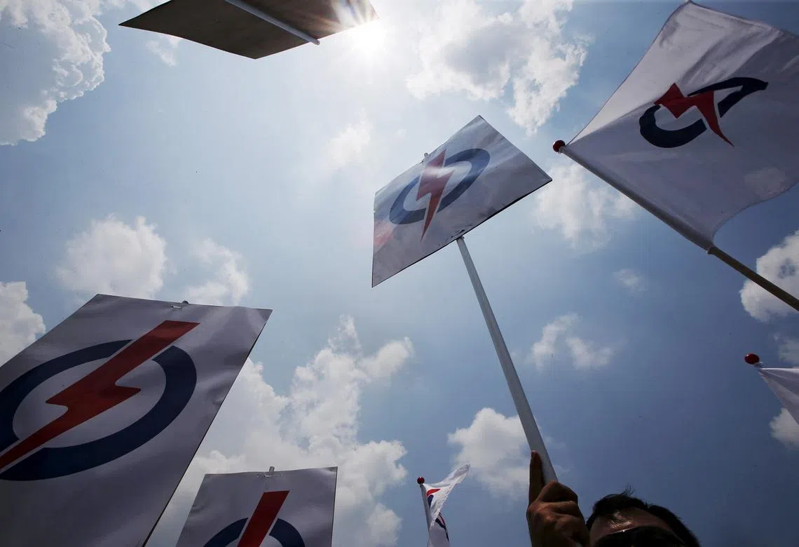 新加坡人民行动党的标志。行动党进入多事之秋，近期爆出两起政治丑闻。（海峡时报）