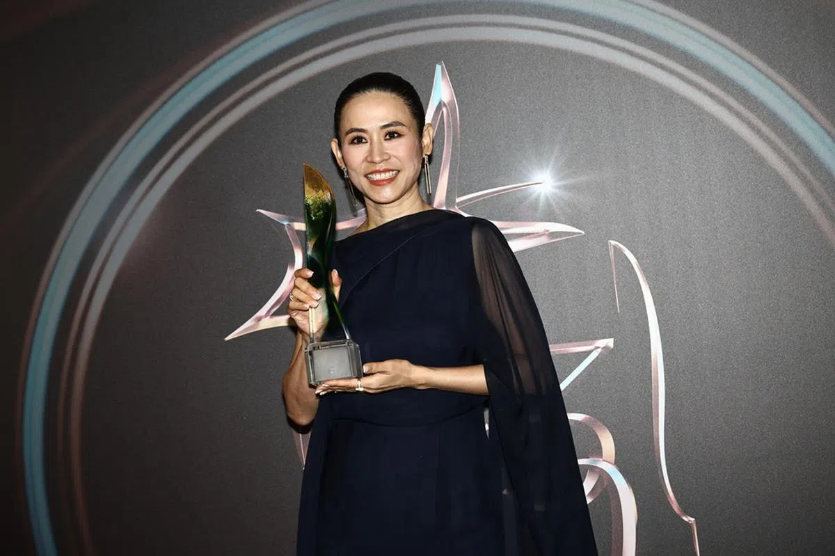 香港影星宣萱在媒体区告诉《联合早报》：“我没有‘打败’其他女演员，她们肯定都很棒。”（联合早报）