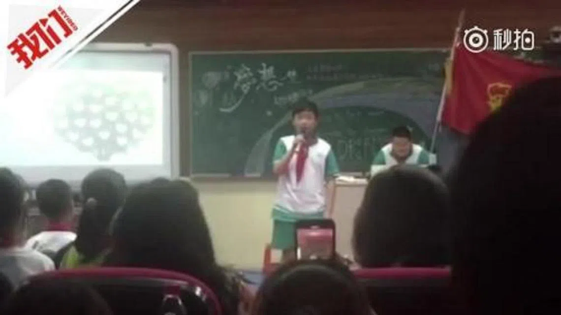 一名小学五年级的学生在演讲时表现出对钱财的渴望，称“我的梦想就是发财！”（互联网）