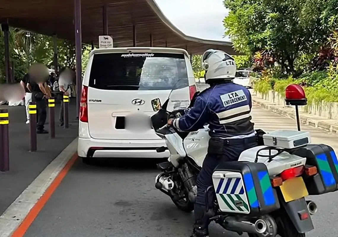 陆交局近日严加取缔提供非法跨境载客服务的马国注册车辆。（陆交局）