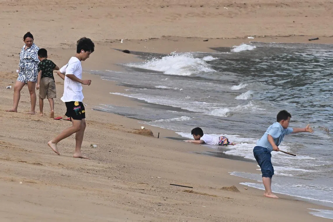 新加坡东海岸沙滩。（海峡时报）