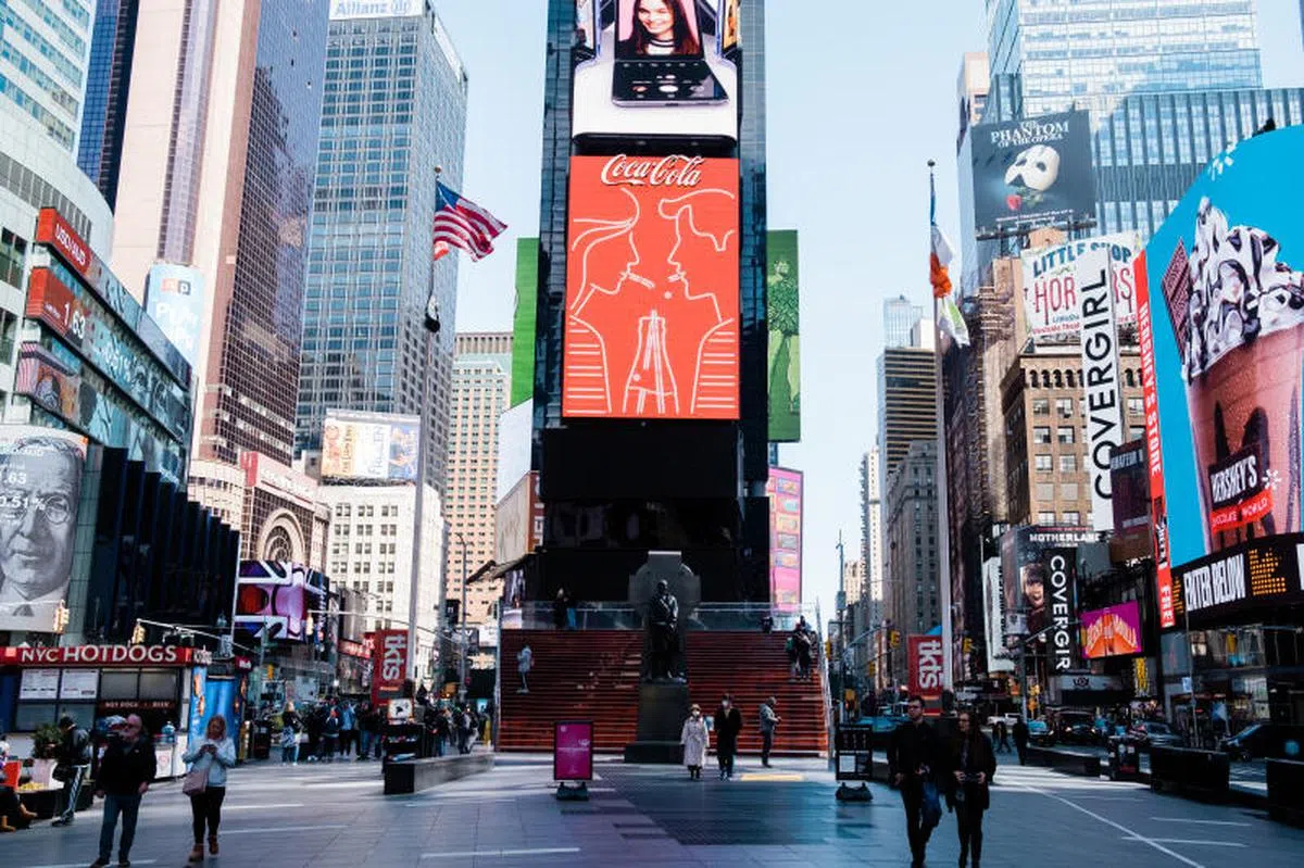 纽约时代广场。（彭博社）