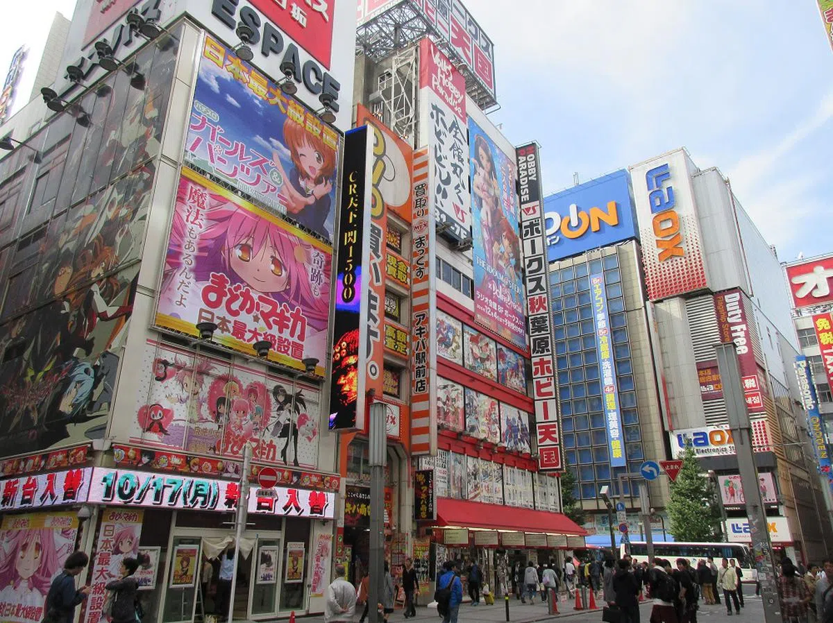 秋叶原的专卖店摆满流行的游戏和动漫角色的周边商品，成为纸性恋者的“圣地”。（海峡时报）