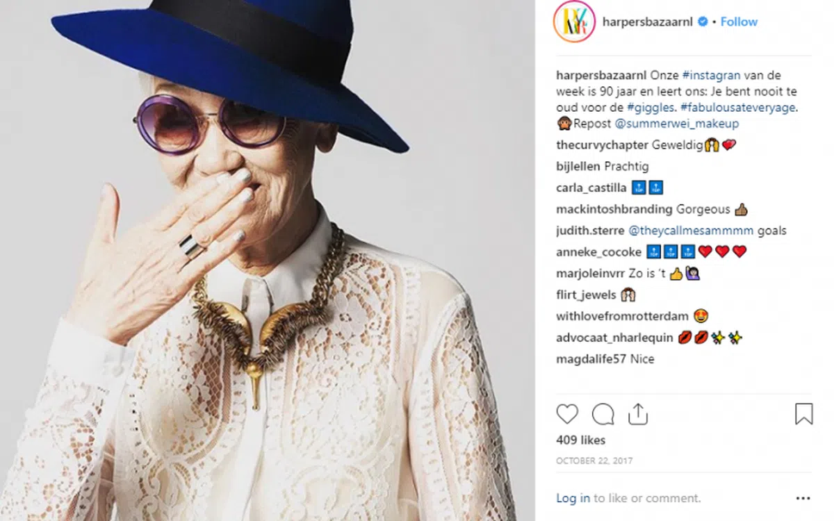  郝云娟的照片还被荷兰哈泼斯杂志转发，红到国外去啦！（取自荷兰哈泼斯杂志的IG） 