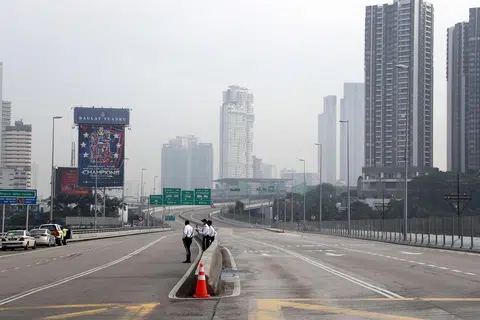 新马两国相隔仅一道新柔长堤。（联合早报）