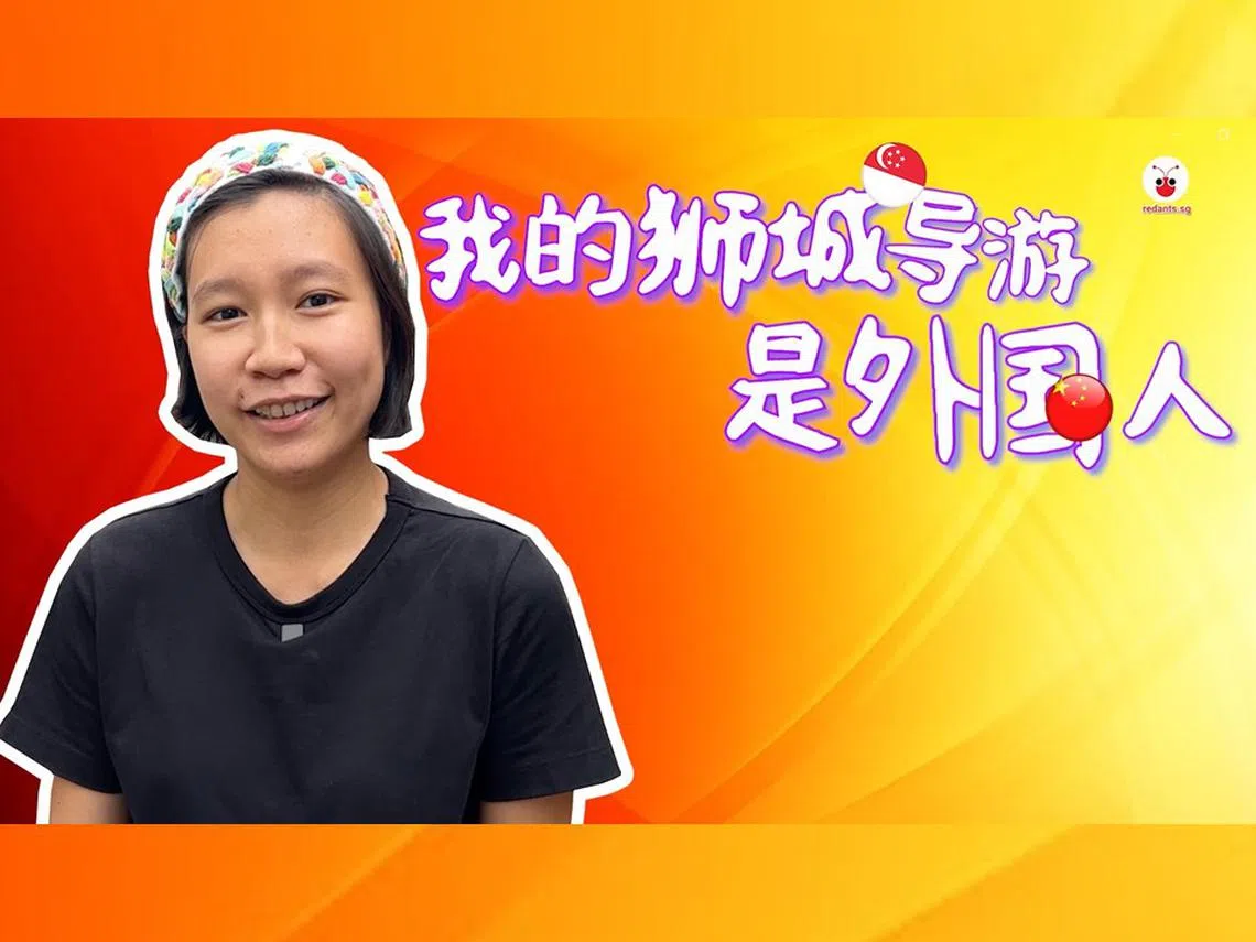 2021年回到新加坡在国大李光耀公共政策学院修读为期两年硕士课程的王晴。（红蚂蚁视频截图）
