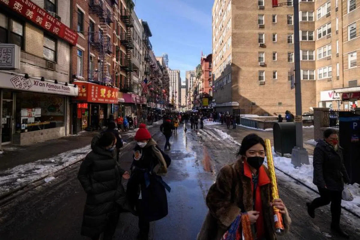 美国唐人街。（法新社）