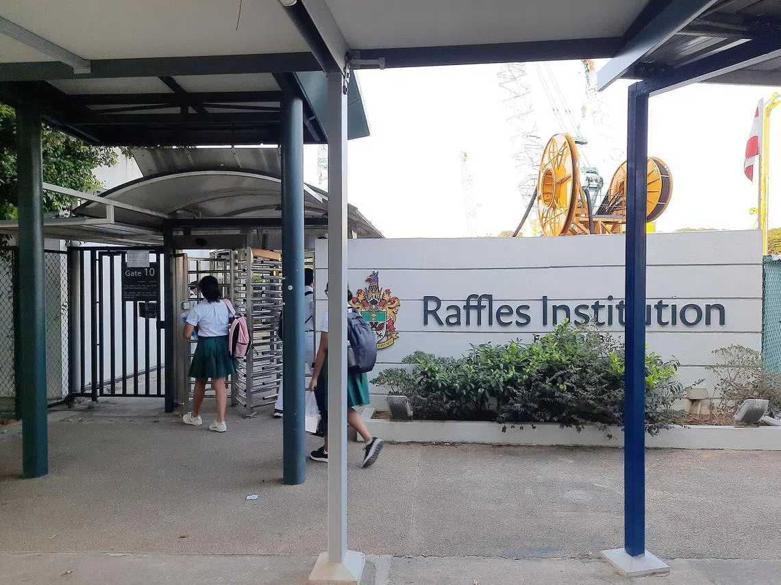 莱佛士书院。（联合早报）