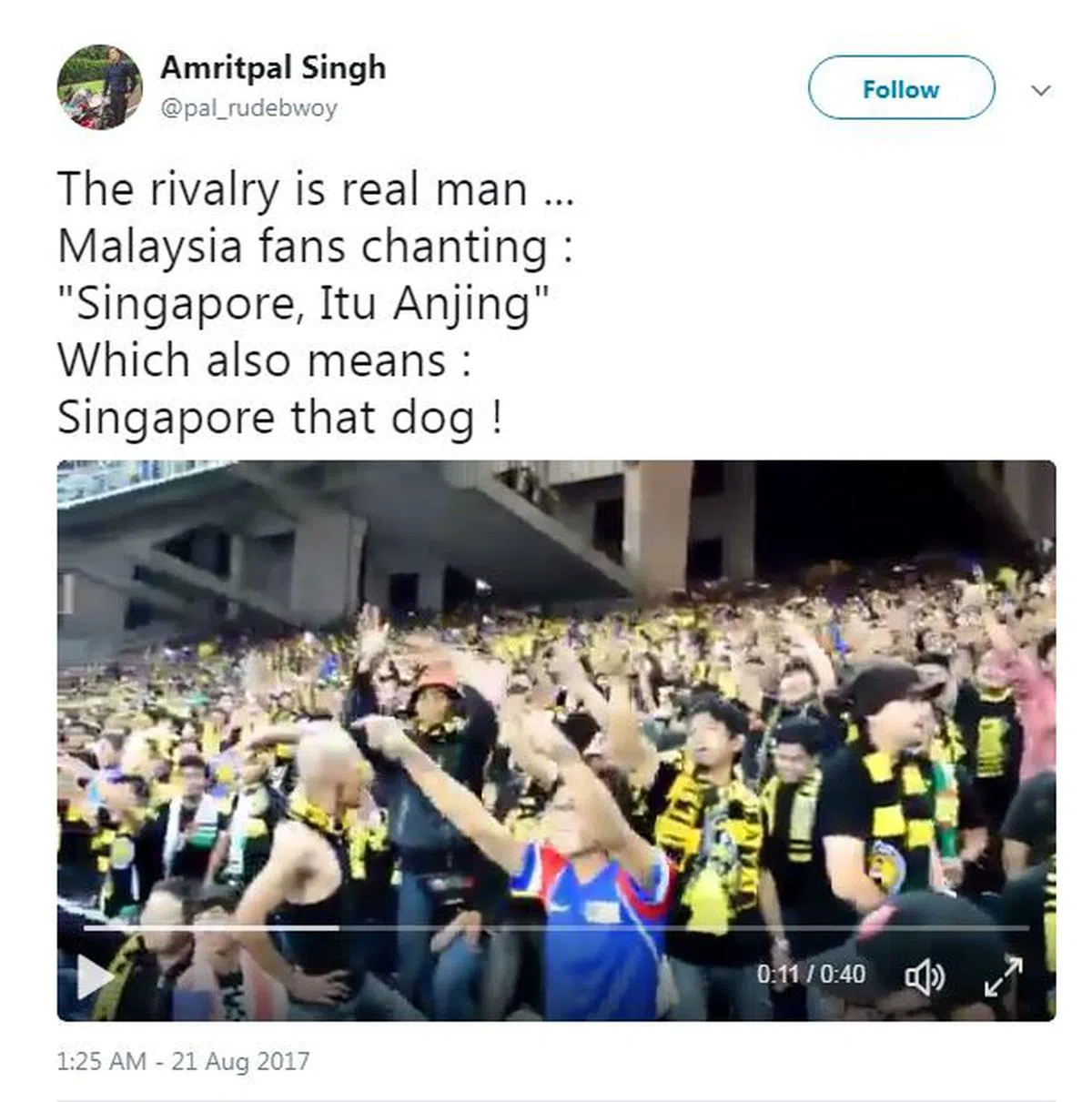  网友@pal_rudebwoy的推特视频截图。 