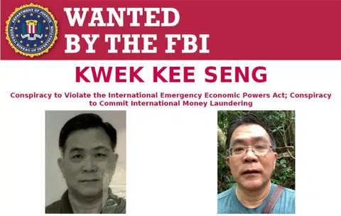 被美国联邦调查局悬赏五百万通缉的新加坡商人郭记胜（音译）。（截图）
