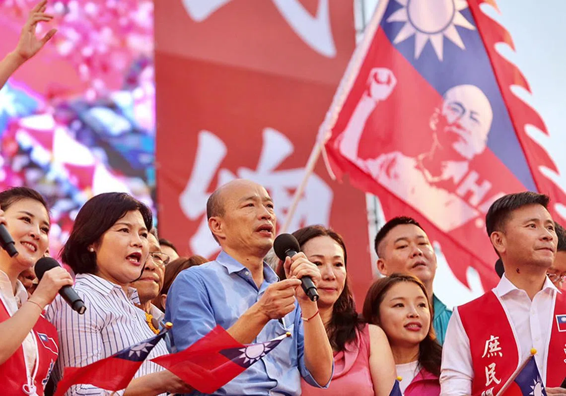 韩国瑜在台北凯达格兰大道的造势大会获得10万以上支持者出席相挺。（远见杂志）