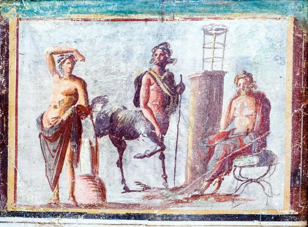 这幅古画所画的分别是（左起）太阳神阿波罗、马人喀戎、医神阿斯克勒庇俄斯。