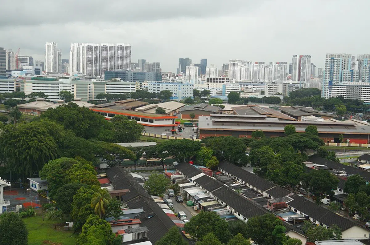  鸟瞰即将在2020年12月31日被拆除的芽笼三巷。（蔡家增摄） 