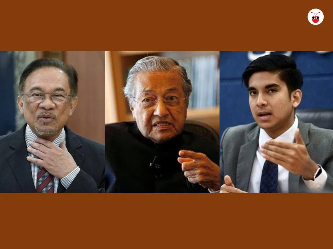 （左起）：安华、马哈迪和赛沙迪。（红蚂蚁制图）