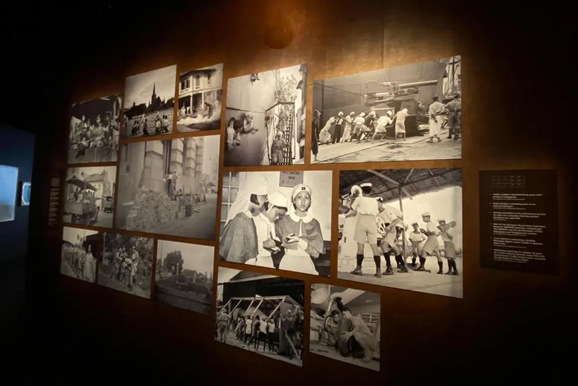 “乱离时代：1942年新加坡沦陷时期的回顾与意义”二战主题展览展出不少当地人积极备战的老照片。（叶孝忠摄）