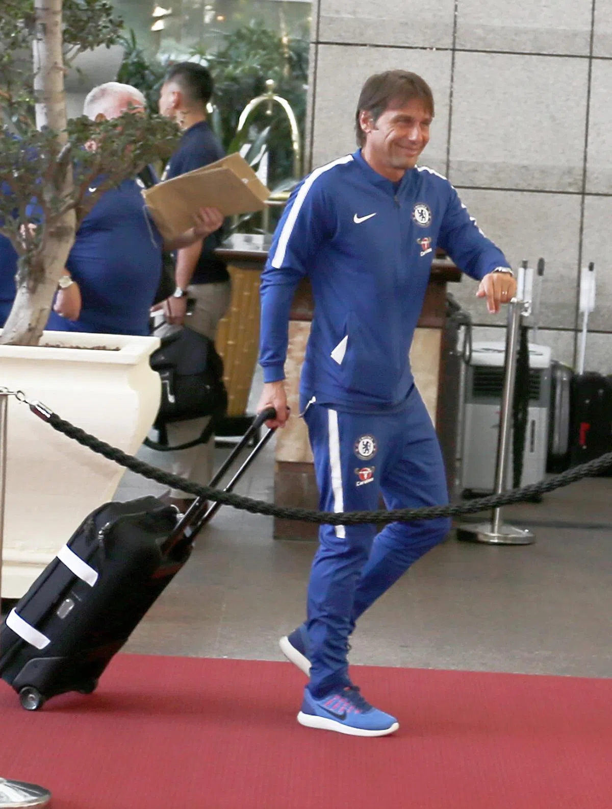 2017年，孔特带领切尔西球队来新加坡参赛。（海峡时报）