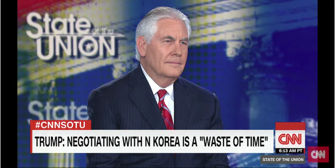 美国国务卿蒂勒森（CNN视频截图） 