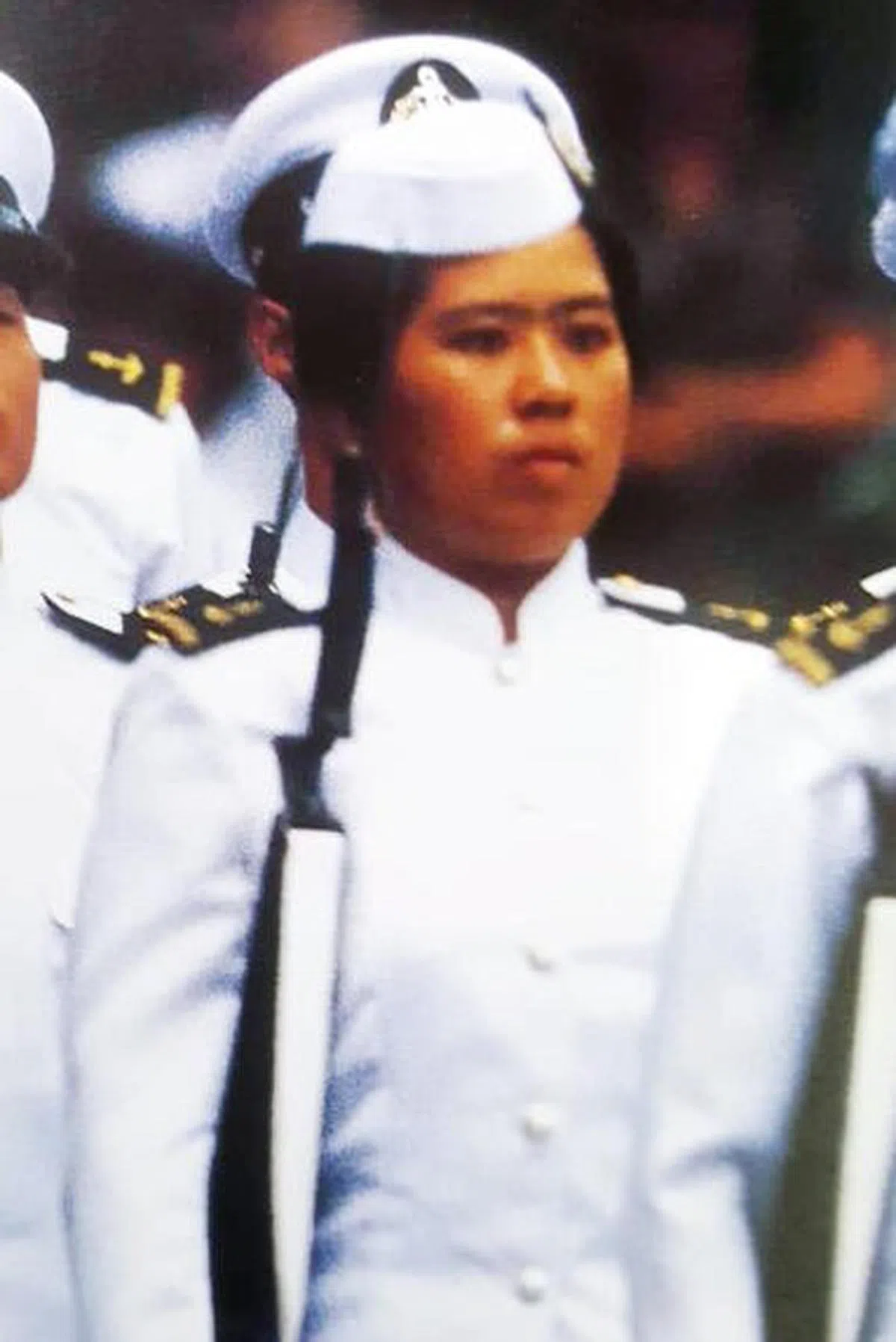  早年在新加坡海军服役的潘秋玉。（互联网） 