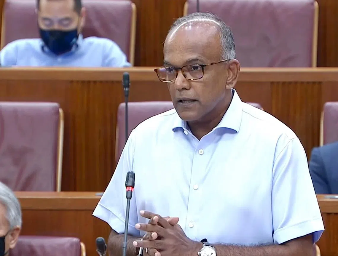 内政部长兼律政部长尚穆根。（gov.sg视频截图）