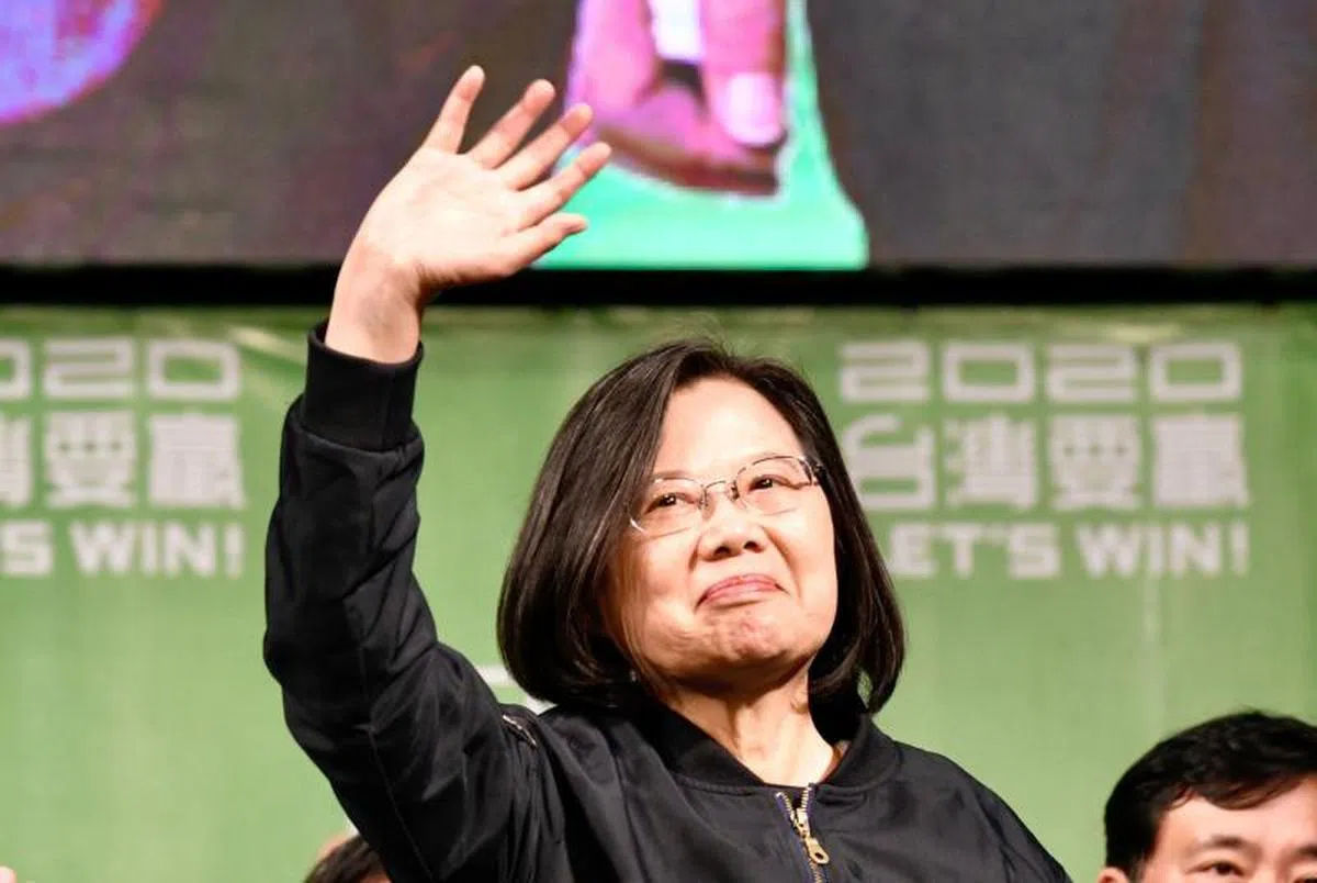  蔡英文针对习近平的谈话表示，民进党从未接受“九二共识”，台湾也不会接受一国两制。她的强硬表态随即反映在民调上。（法新社） 