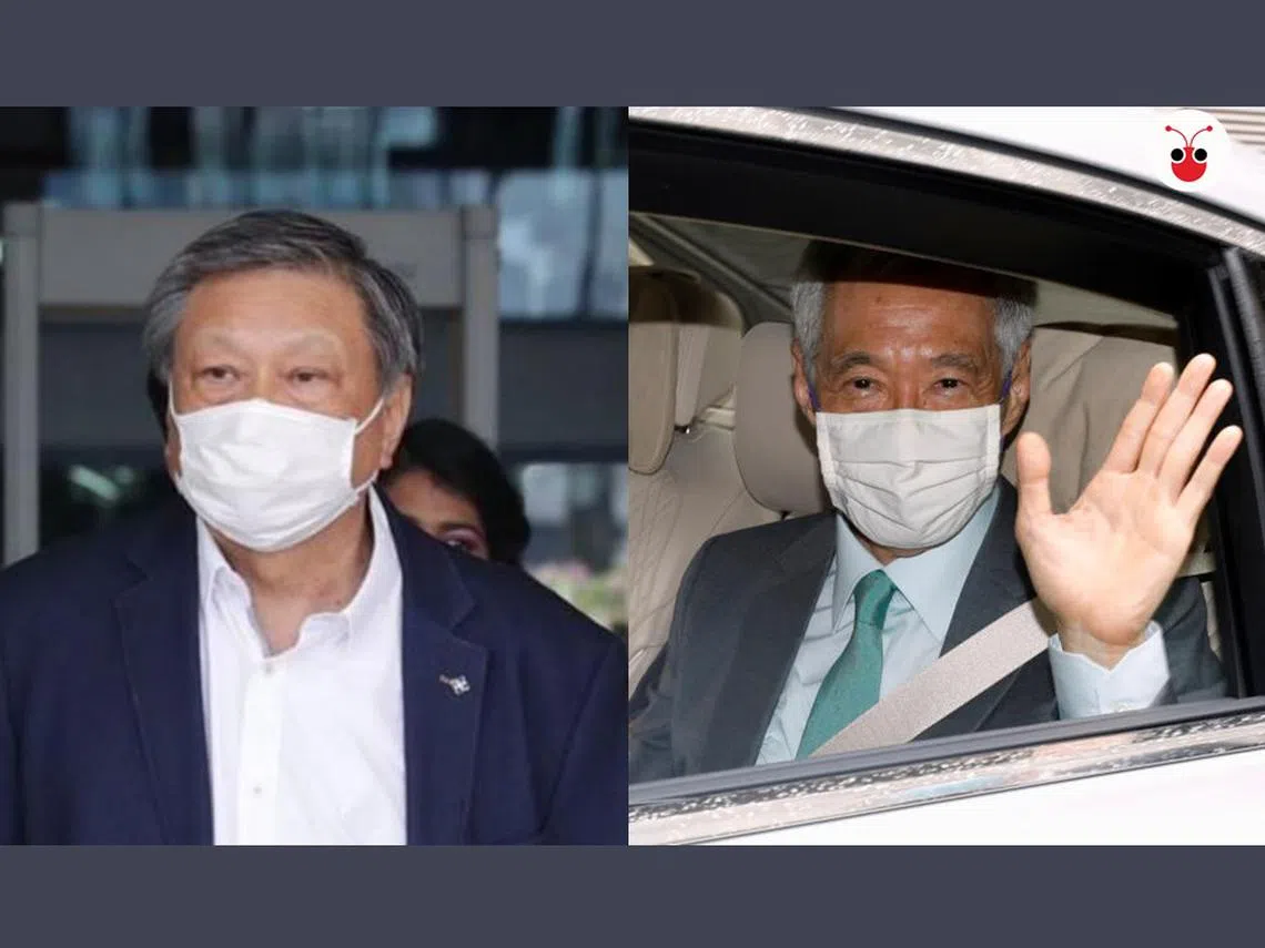 今天（10月6日）是博客梁实轩（左）被指诽谤李显龙总理（右）案的四天审讯的第一天。（红蚂蚁制图）